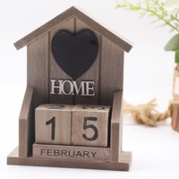Calendrier de bureau hexagonal en bois peint, écologique et créatif, pour Noël, ornement perpétuel, tableau de compte à rebours, logo personnalisable, cadeau