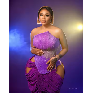 Traditional Guntiino Plus Size African Luxury Slim Fit Handwoven Polyester Wrap Dress Embroidered Beaded Belt Breathable Cotton - Product Image 3