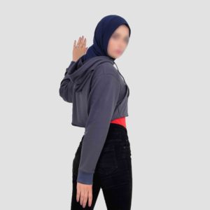 Sweat à capuche décontracté pour femme en tricot uni 100% fibre de bambou, fermeture éclair intégrale, imperméable, respirant, écologique, streetwear, imprimé sur le devant - Product Image 3