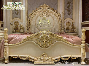 Juego de Muebles de Dormitorio y Cama King Size de Estilo Barroco Romano Moderno con Madera de Teca y Color Personalizado - Product Image 6