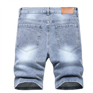 Pantalones cortos de mezclilla desgastados para hombre con logotipo personalizado a la venta 100% algodón casual patrón sólido ropa de calle Estilo Vintage - Product Image 3