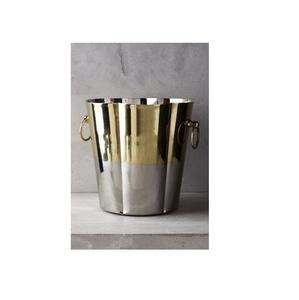 ถังน้ำแข็งโลหะขัดเงาสีเงินสองชั้นสไตล์ดั้งเดิมสำหรับโรงแรมบาร์ร้านอาหารที่เก็บไวน์และเบียร์สำหรับงานแต่งงาน - Product Image 6