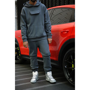 Ensemble de survêtement pour homme en coton 100% à séchage rapide, vintage, tissé, lourd, deux pièces, avec logo personnalisé - Product Image 5