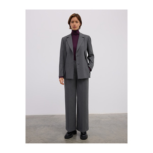 Chaqueta Blazer de Mujer con Detalle de Abertura Lateral en Viscosa - Product Image 1