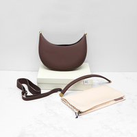 Sac à main femme en cuir PU de luxe, forme croissant, à porter sous le bras/à bandoulière, avec fermeture ouverte, grande capacité, durable