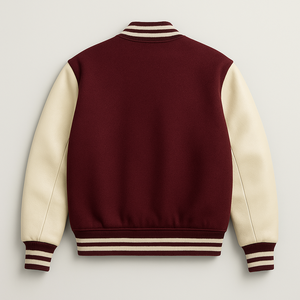 เสื้อแจ็คเก็ตขนสัตว์แขนเสื้อหนังสไตล์สตรีทแวร์สำหรับผู้ชายและผู้หญิงเสื้อแจ็กเก็ตมีคุณภาพระดับพรีเมียม - Product Image 2