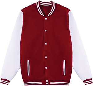 Custom Wholesale <b>Mens</b> Varsity Letterman <b>Jacket</b> Maroon <b>White</b> Two Tone Fleece Baseball Coat Manufacturer Bulk - Product Image 1