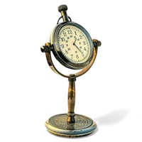 Support de Horloge de Bureau/Table en Laiton Vintage |   Horloge en métal rétro de style antique pour le salon, la cuisine, la décoration de la maison |   Alimenté par batterie