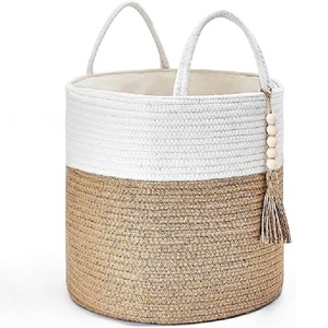 Most Selling Product Macrame Laundry Cloth Storage <b>Basket</b> & <b>Bathroom</b> Accessories Storage <b>Basket</b> Home Essential Laundry <b>Basket</b> - Product Image 2