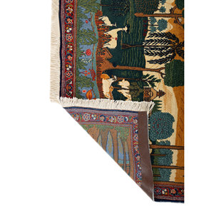 Tapis en laine noué à la main Aalam Blue Pae-6428, motif original, rectangulaire, pour salon, 9x12, décoration de couloir pour adolescents, pour usage domestique - Product Image 5