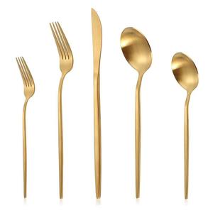 Juego de Cubiertos de acero inoxidable, juego de 5 cubiertos, cocina perfecta, mesa de Hotel, uso doméstico, juegos de cubiertos chapados en Color plateado, mango único - Product Image 5