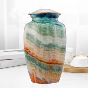 Blue <b>Keepsake</b> Cremation Urns for Human <b>Ashes</b> Metal <b>Keepsake</b> Cremation Urn <b>Ashes</b> Handcrafted Memorial Urn Funeral Custom Size - Product Image 4