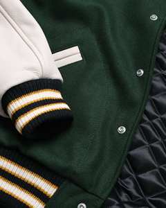 Veste universitaire en laine avec manches en cuir, patchs en chenille brodés personnalisés en gros, veste de baseball universitaire, veste universitaire de collège - Product Image 6