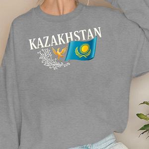 KAZAJISTÁN con ilustración de bandera sudaderas de mujer - Product Image 5