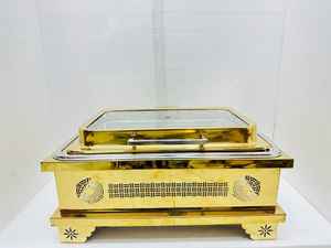 DISEÑOS ELEGANTES CHAFING DISH 7 Plato de frotamiento de acero inoxidable de estilo antiguo personalizado Calentador de alimentos Diseño de mesa clásico 8L - Product Image 2