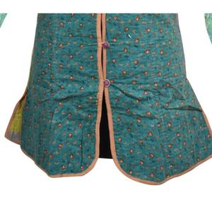 <b>Jacket</b> Vintage <b>Kantha</b> Cotton Full Sleeve Handmade Reversible Design Free Size for Autumn Winter and Spring - Product Image 3