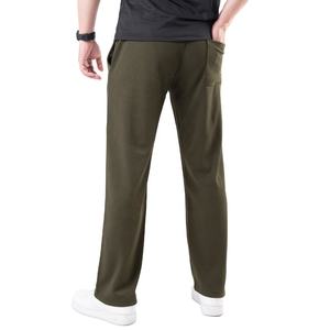 Pantalon décontracté pour hommes en gros, noir, coupe ample, anti-rétrécissement, anti-boulochage, brodé et personnalisable. - Product Image 1