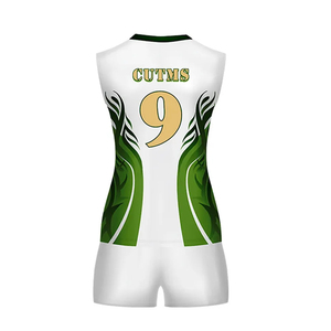 Ensembles de volley-ball personnalisés avec logo imprimé par sublimation, hommes et femmes, couleur unie, sans manches, en vente, uniformes personnalisés - Product Image 5
