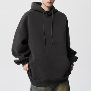 Sudadera con capucha roja de alta calidad para hombre, chaqueta holgada informal de color sólido con diseño de boutique de serigrafía - Product Image 6