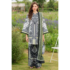 เสื้อพิมพ์ลาย JAZMIN-3PC Khaddar พร้อมผ้าคลุมไหล่และกางเกงขายาว แขนสามส่วน-BIC-2626 - Product Image 6