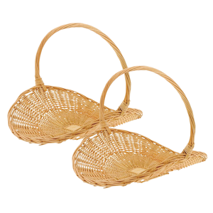 Beau panier de fleurs en rotin fait à la main Corbeille de fruits en rotin avec poignée Idéal pour les cadeaux et les décorations d'événements - Product Image 1