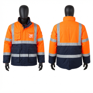 Veste en cuir réfléchissant noir en toile de polyester lavée 300 GSM très résistante avec panneau arrière en X et boutons personnalisés, service OEM - Product Image 3