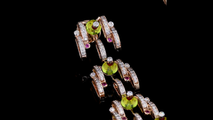 Designer <b>Peridot</b> <b>Earrings</b> with Lab-Created Diamonds for Evening & Cocktail Events - Product Image 4