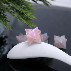 Boucles d'oreilles en cristal améthyste merkaba, étoile lune et étoile, obsidienne noire anti-boursouflure, cristal merkaba-de-plata obsidienne 925 - Product Image 1