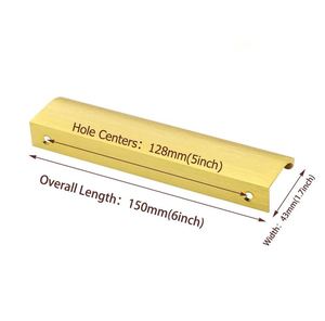 Tirador de cajón de aluminio dorado para el hogar, cocina, muebles de oficina, hardware, puerta, cajón, armario, manija de armario 2024 - Product Image 4