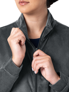 Chándal blanco con logotipo personalizado para mujer, deportes de invierno, entrenamiento tecnológico, tela de terciopelo, cremallera de talla grande, nuevo estilo, entrenamiento deportivo de invierno - Product Image 2