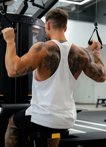 Wholesale Bodybuilding Muscle Fit Workout Fitness Sportswear <b>Vests</b> Athletic <b>Stringer</b> Solid Racerback Gym Wear Tank Top For Men - Product Image 2