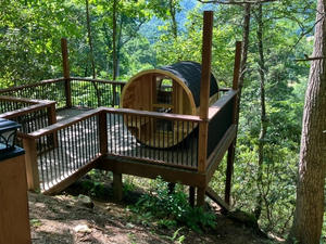 للبيع بالجملة ساونا ذات شعبية 4-شخص خارجي كندي أحمر مع 6 برميل بدون سعر منخفض حتى الآن - Product Image 5