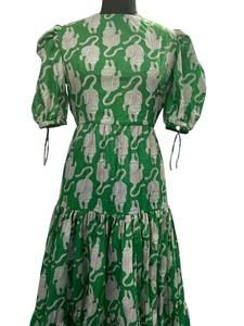 Women's High Quality White <b>Tiger</b> Print Cotton <b>Dress</b> Hand Block Printed Bold Stylish Boho Indian Style Direct From Manufacturer - Product Image 2