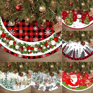 90 مخملي أحمر سانتا كلوز تنورة شجرة عيد الميلاد ندفة الثلج شجرة عيد الميلاد حصيرة لتزيين عيد الميلاد - Product Image 2
