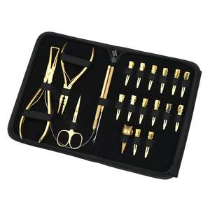 Kit d'outils pour extensions de cheveux de salon avec mini-ciseaux, crochet, boucle de traction, micro-anneau, pince à sertir, pince à retirer les perles, séparateur de mèches - Product Image 1