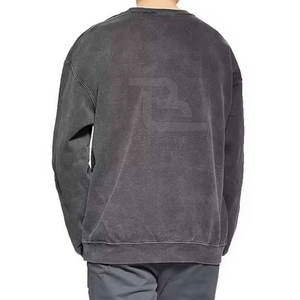 Acid Wash Sudadera Hombre Casual Pullover Algodón suave Vintage Look Street Style Para venta en línea - Product Image 2