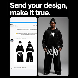 Ensemble de survêtement évasé et sweat-shirt court avec patch brodé et délavage acide pour la personnalisation de vêtements (vente en gros) - Product Image 3