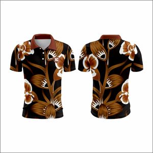 Camisas al aire libre de verano con estampado de sublimación de flores, ropa de hombre de manga corta elástica, polos - Product Image 4