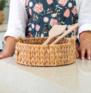 Handmade Natural Material Round Hyacinth Water <b>Basket</b> for Home Storage & Organization Fruit Vegetable Display with Woven Lid - Product Image 2