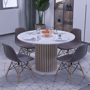 Table à manger 4 places, table de salle à manger de luxe, meubles pour intérieur, ensemble table et chaises, table rectangulaire en marbre pour cuisine - Product Image 3