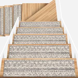 Tapis gris imprimé : moderne, lavable en machine, design Kilim, classique, pour marches d'escalier, gobelin - Product Image 2