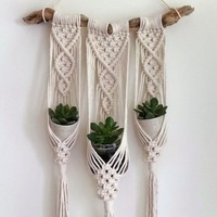 Suspension murale décorative bohème en macramé en tissu doux pour plantes, taille et couleur personnalisables, fabriqué au Vietnam