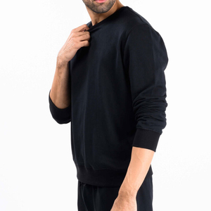 Sweat-shirts en tricot à col rond pour hommes Pull à manches longues de couleur unie Printemps Automne Mode Sweats surdimensionnés côtelés Sweats à capuche - Product Image 5