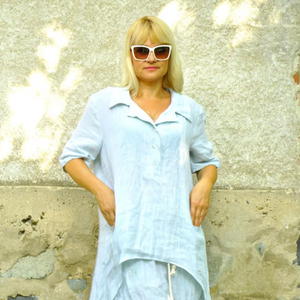 Mono de Verano para Mujer, Estilo Vintage, Pintado a Mano, Cintura Alta, Manga Larga Abullonada, Secado Rápido - Product Image 2