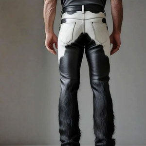 Professional Manufactures Lightweight Cowhide Leather <b>Pant</b> 2026 New Streetwear Style Solid Color Cowhide Leather <b>Pants</b> - Product Image 5