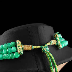 AAA+ Quality GENUINE 505.00 CTS EARTH MINED 3 LINE RICH GREEN EMERALD ROUND <b>BEADS</b> <b>NECKLACE</b> Cus-Jew29 - Product Image 2