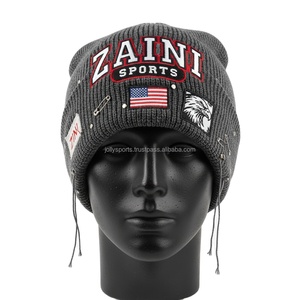 Bonnet d'hiver pour femmes 280 GSM Tissu acrylique épais Tricot doux Bonnet chaud Patch personnalisé Broderie Design Logo Jacquard Bonnets Casquette - Product Image 1