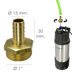 Connettore per tubo con attacco maschio da 15 mm. 1" - Product Image 1