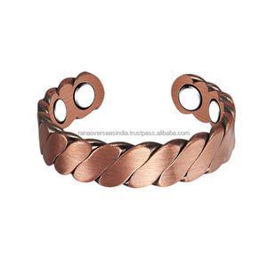 Diseño retorcido Vendedor superior Alivio del dolor articular Anillo ajustable Anillo de puño abierto de cobre puro Gran regalo para mujeres y hombres - Product Image 1