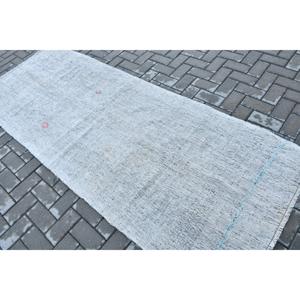 3.3x8.5 ft <b>Runner</b> Turkish <b>Rug</b>, Gray Southwestern Vintage <b>Rug</b> - Product Image 4